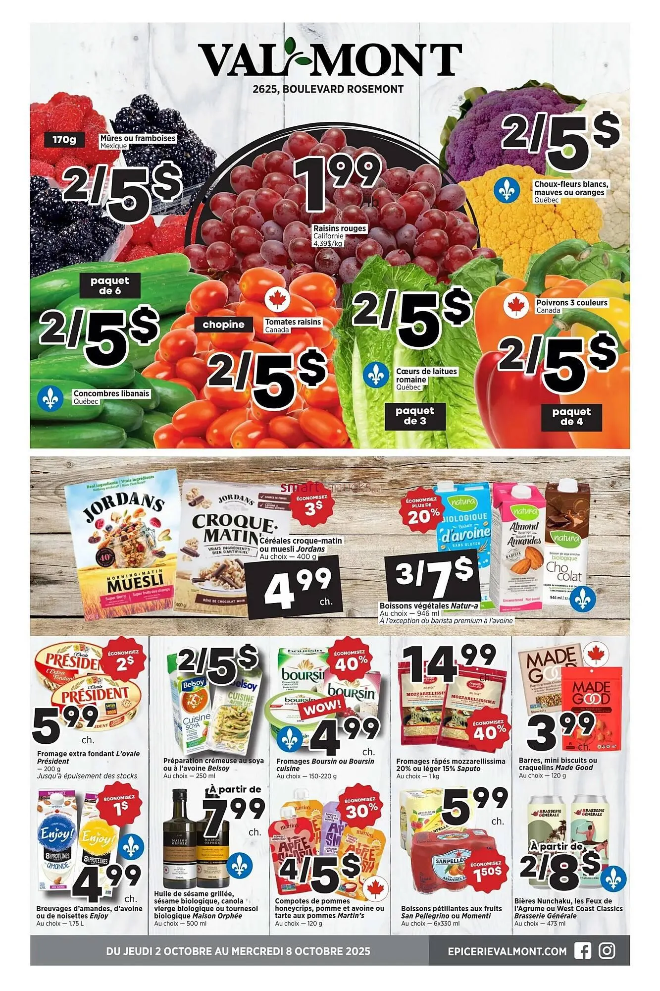 Val-Mont flyer from October 2 to October 8 2025 - flyer page 1
