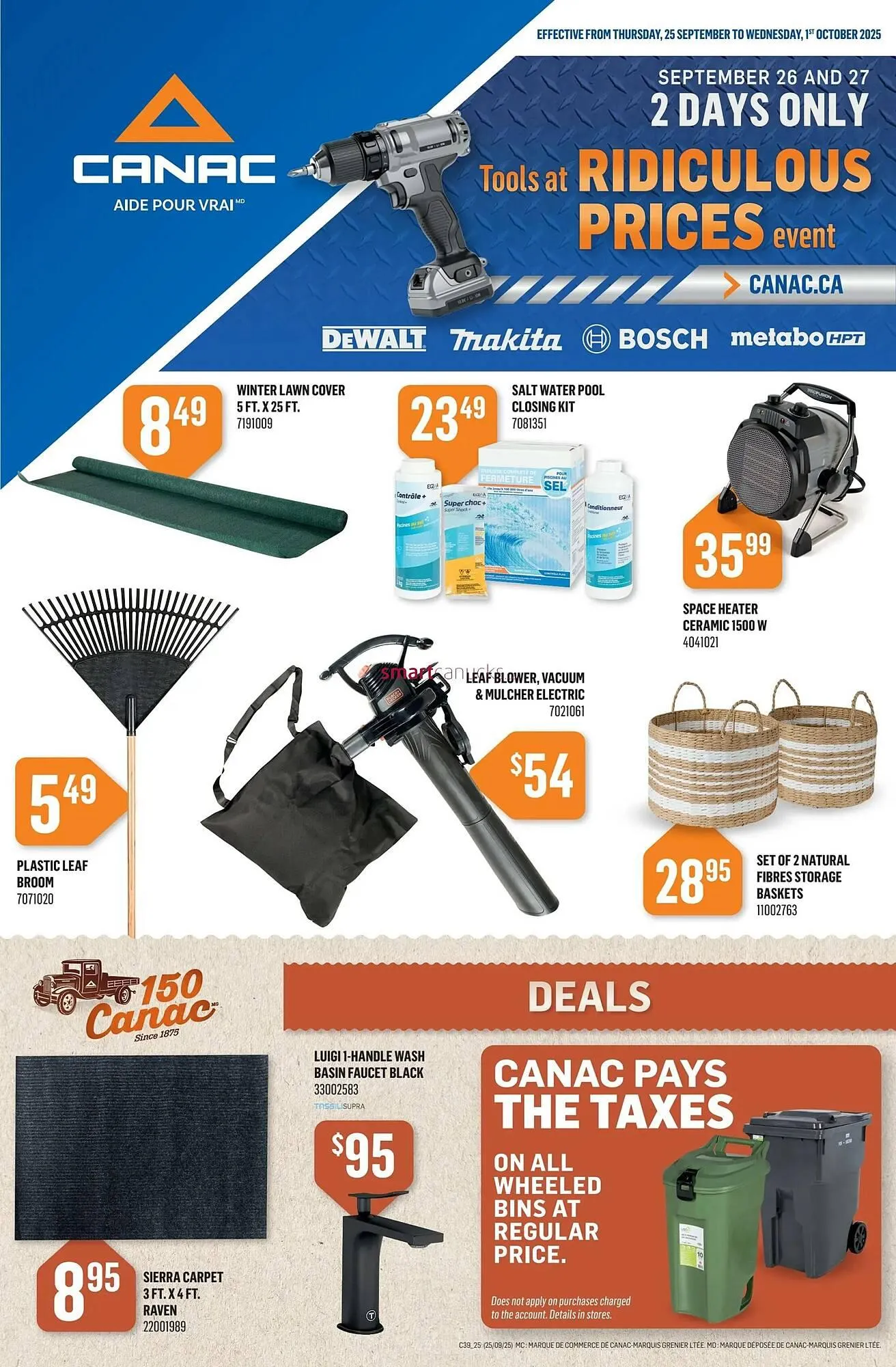 Canac flyer from September 25 to October 1 2025 - flyer page 1