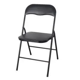 Chaise en métal noire pliante