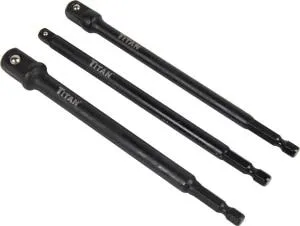 3 pc 6 in. Long Hex-to-Square Drive Socket Adapter Set