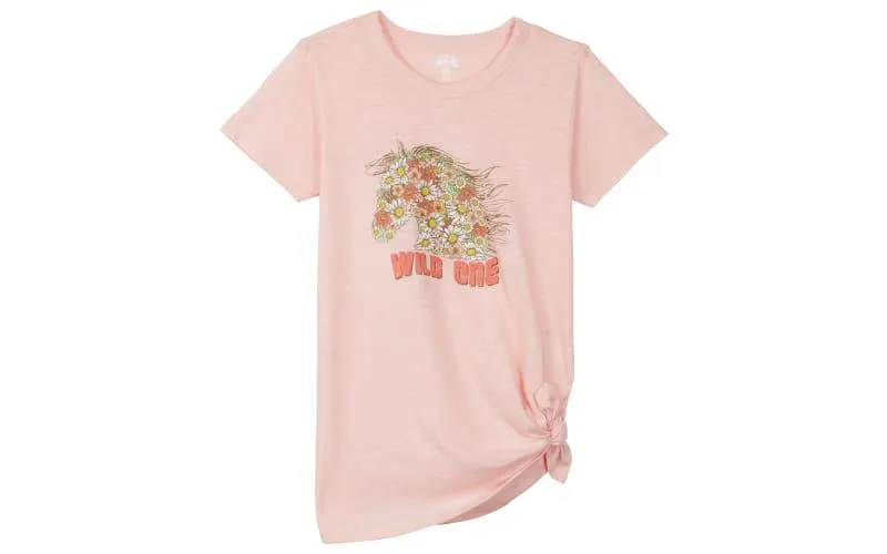 Outdoor Kids Side-Tie Short-Sleeve T-Shirt for Toddlers or Kids