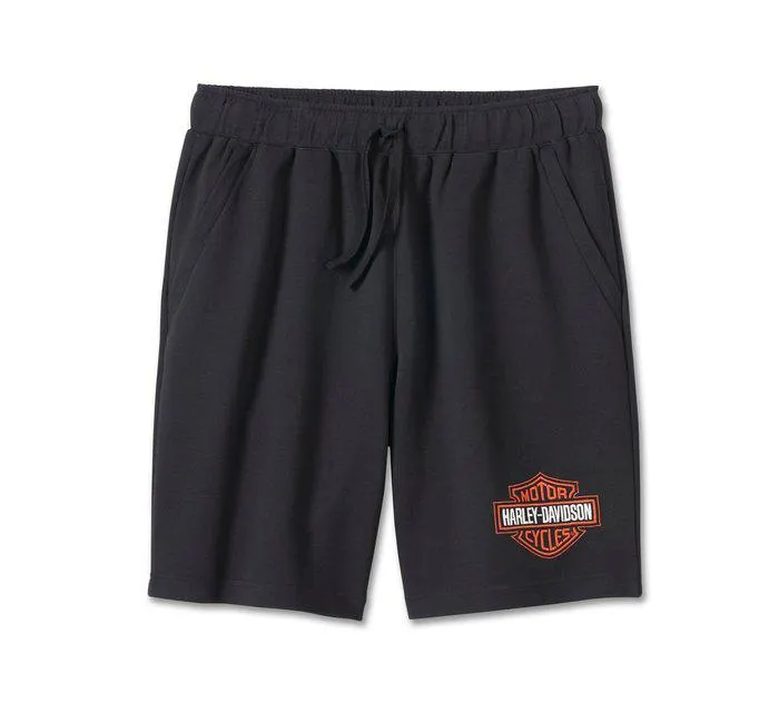 Men's Bar & Shield Fleece Shorts - Harley Black