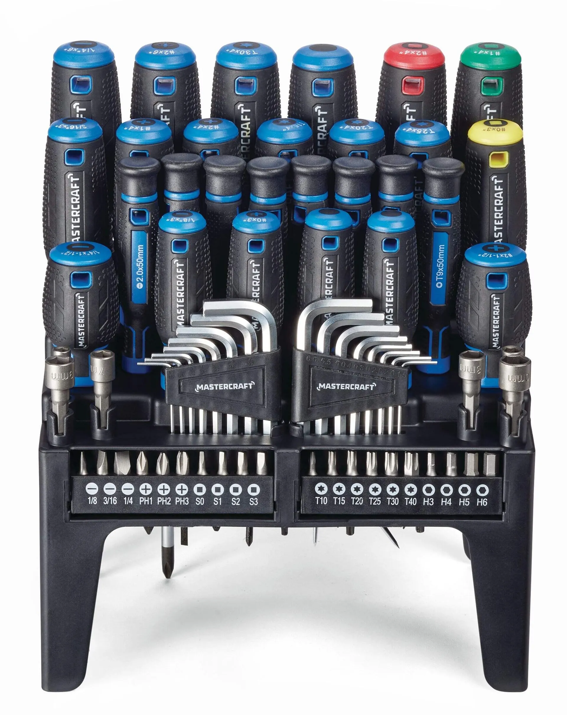 Mastercraft Screwdriver Set with Wall-Mountable Stand, 69-pc