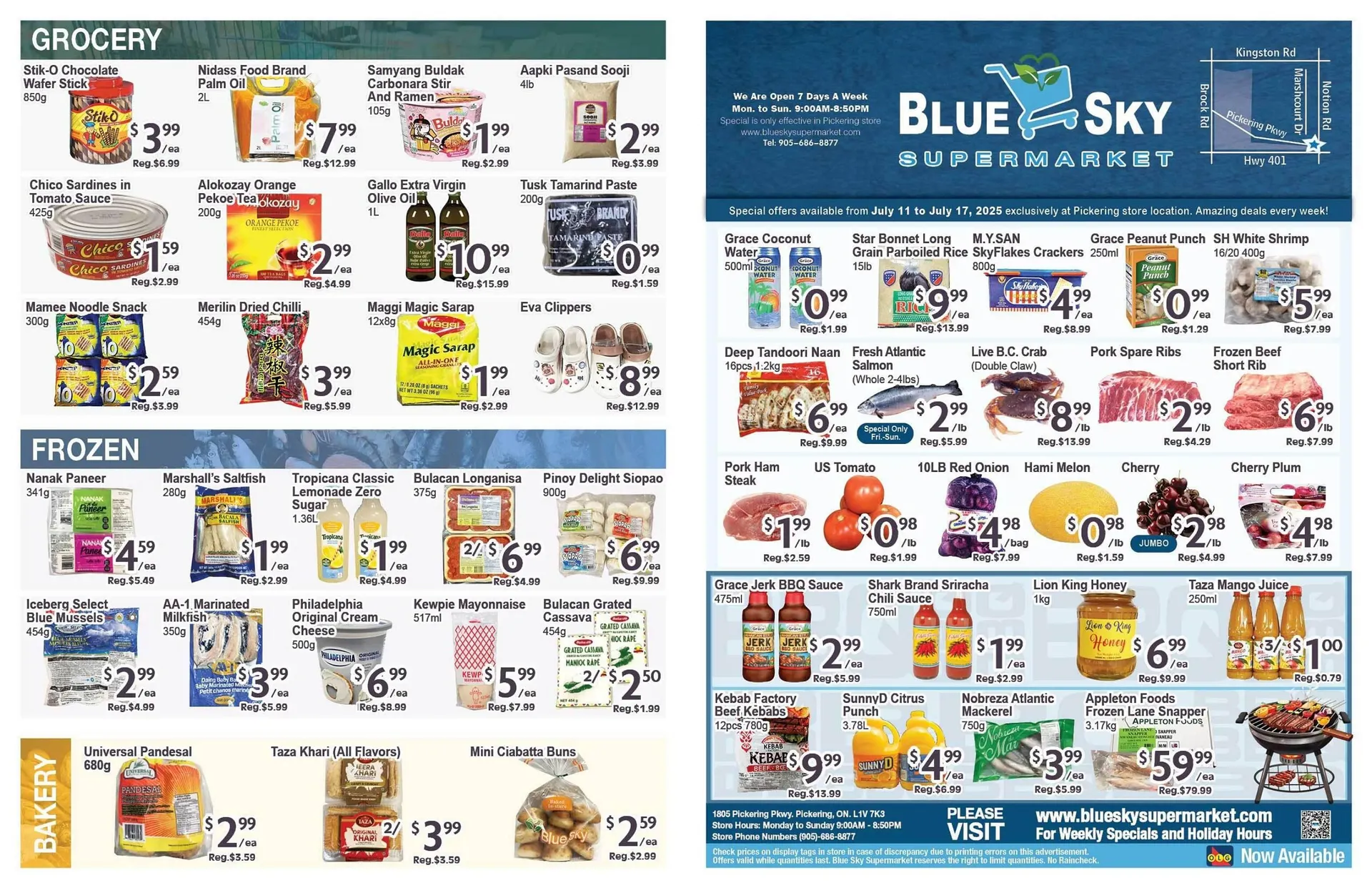 Blue Sky Supermarket flyer from July 11 to July 17 2025 - flyer page 1