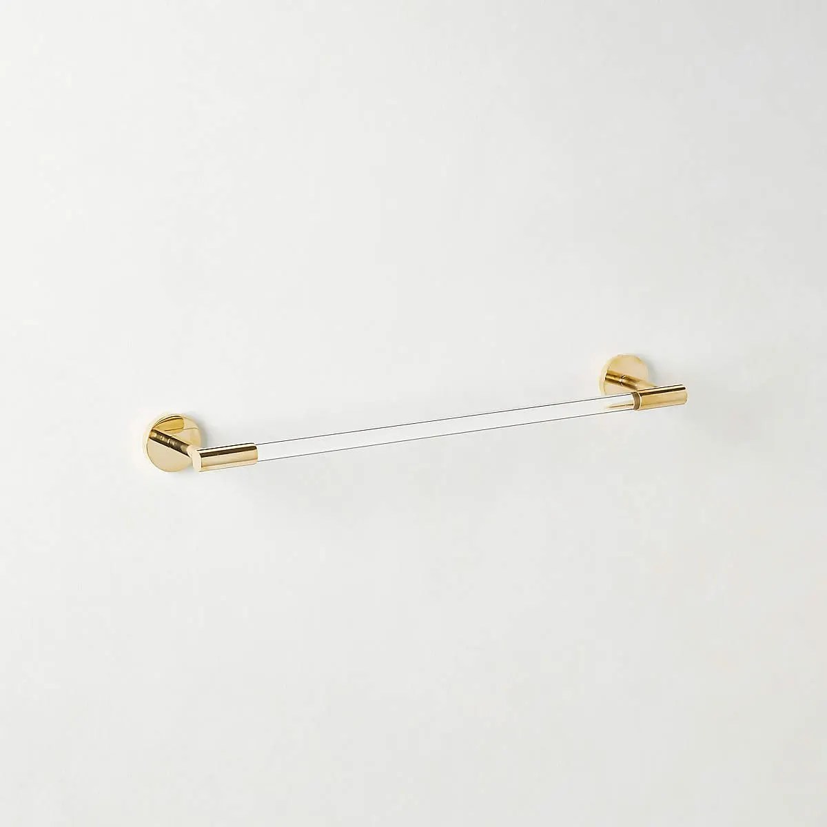 Flynn Crystal and Unlacquered Brass Towel Bar 18"