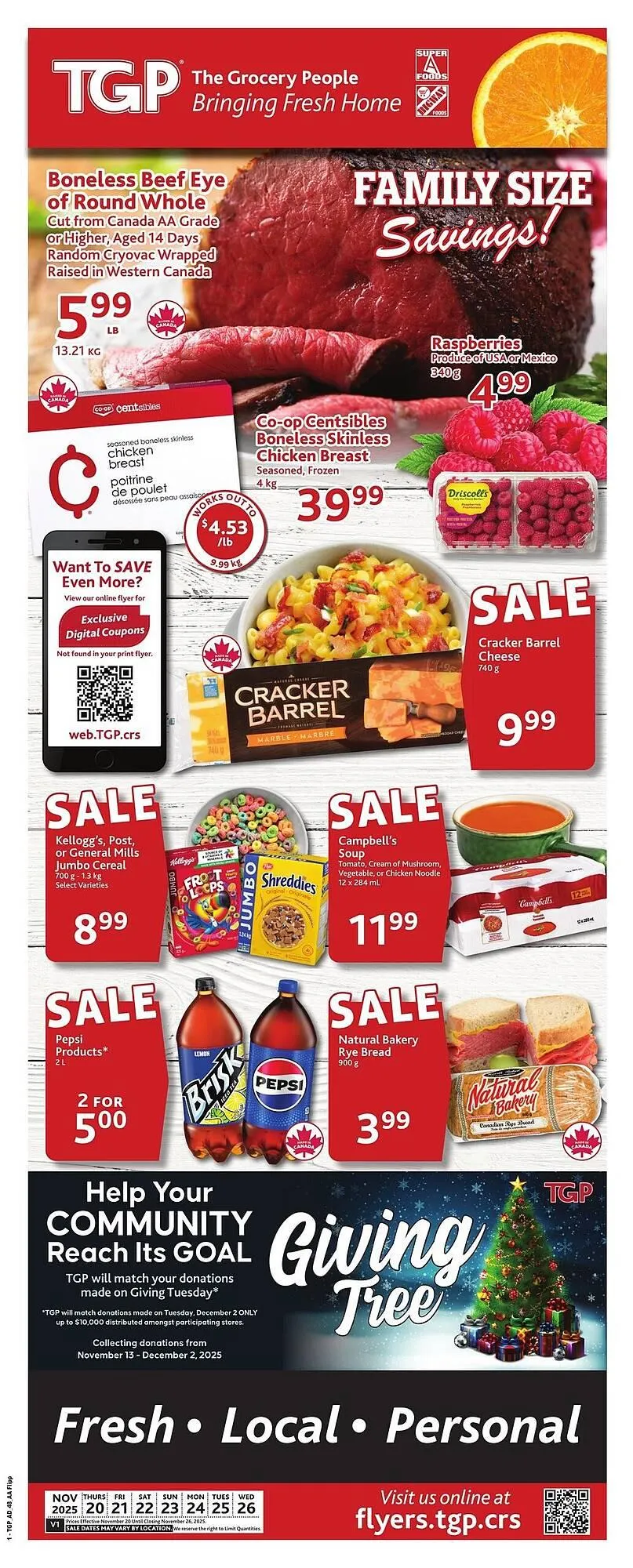 TGP The Grocery People flyer from November 20 to November 26 2025 - flyer page 1