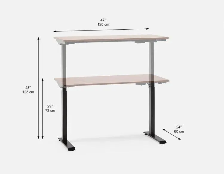 LEVER 2-stage single motor electric desk 120 cm (top included)