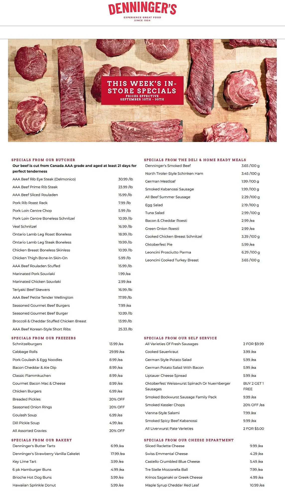 Denninger's flyer from September 11 to September 17 2025 - flyer page 1
