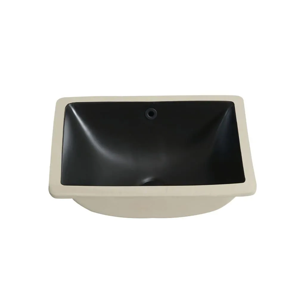 Fazzi 13 inch x 18 inch Undermount Porcelain Sink in Matte Black