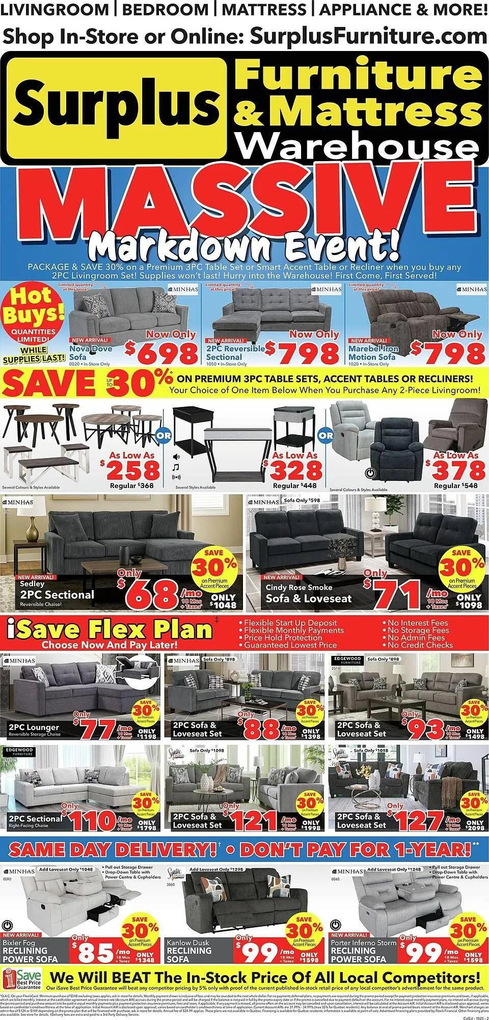 Surplus Furniture flyer from October 6 to October 14 2025 - flyer page 1