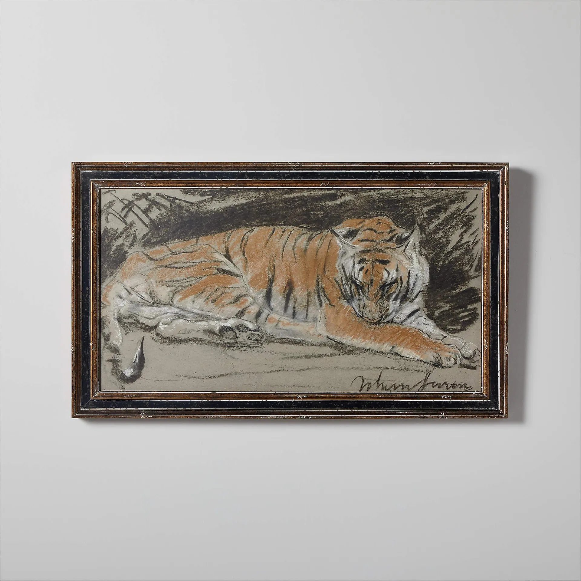 'Tigress' Framed Reproduction by John Macallan Swan 26"X14"