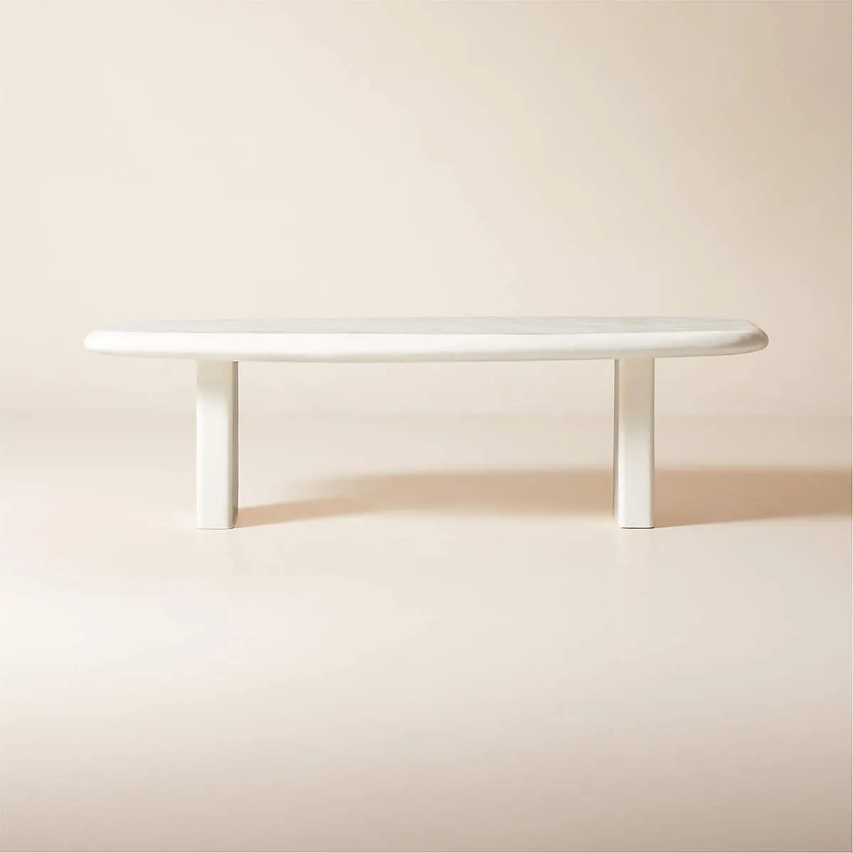 Amalie 103" Rectangular White Resin Dining Table