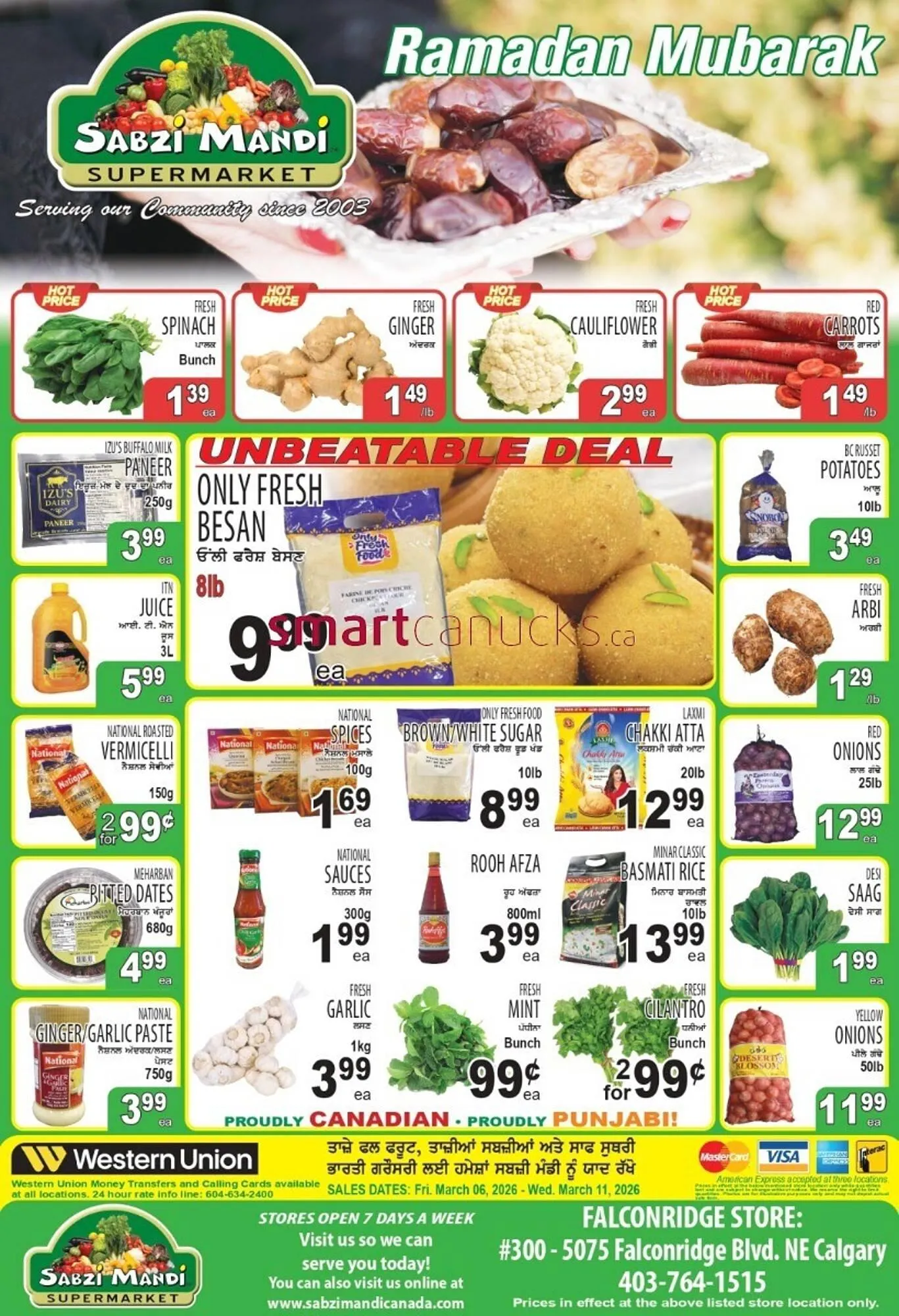 Sabzi Mandi Supermarket flyer from March 6 to March 11 2026 - flyer page 1
