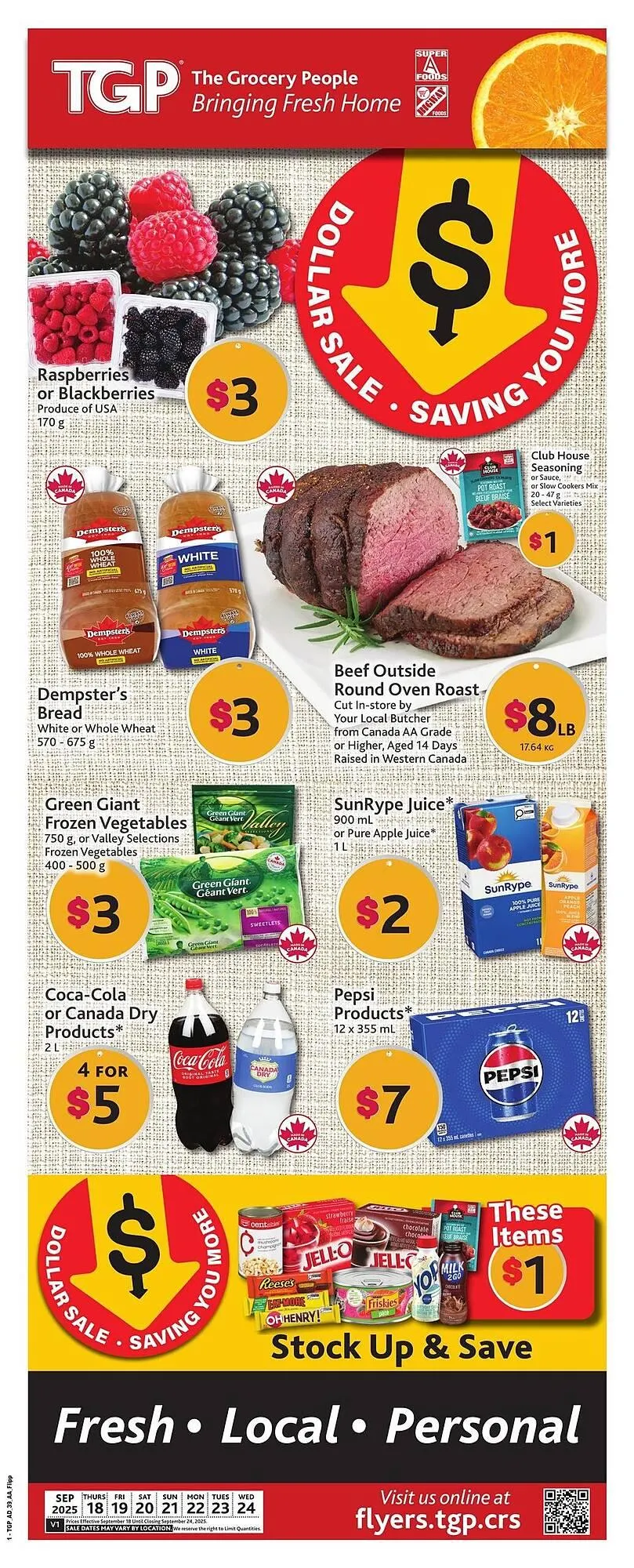 TGP The Grocery People flyer from September 18 to September 24 2025 - flyer page 1