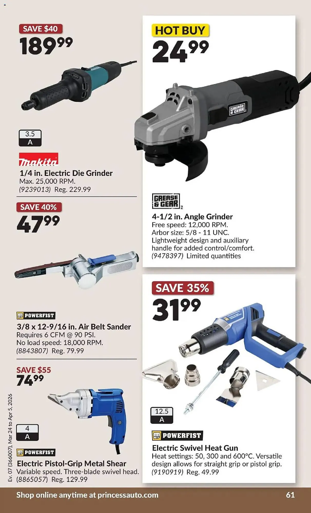 Princess Auto flyer from March 24 to April 6 2026 - flyer page 69