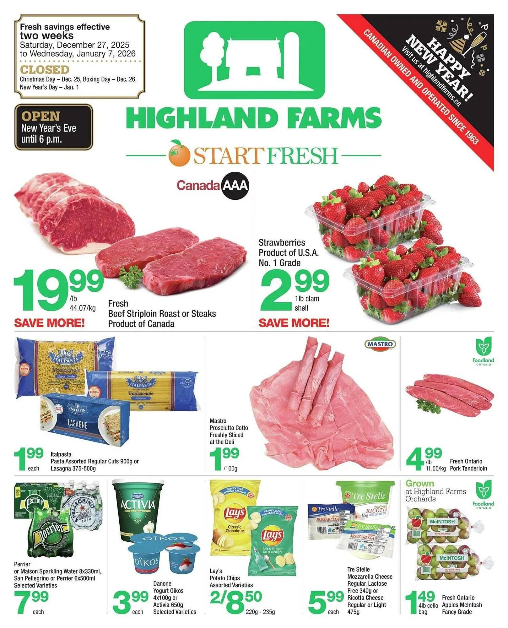 Highland Farms flyer from December 26 to January 2 2026 - flyer page 1