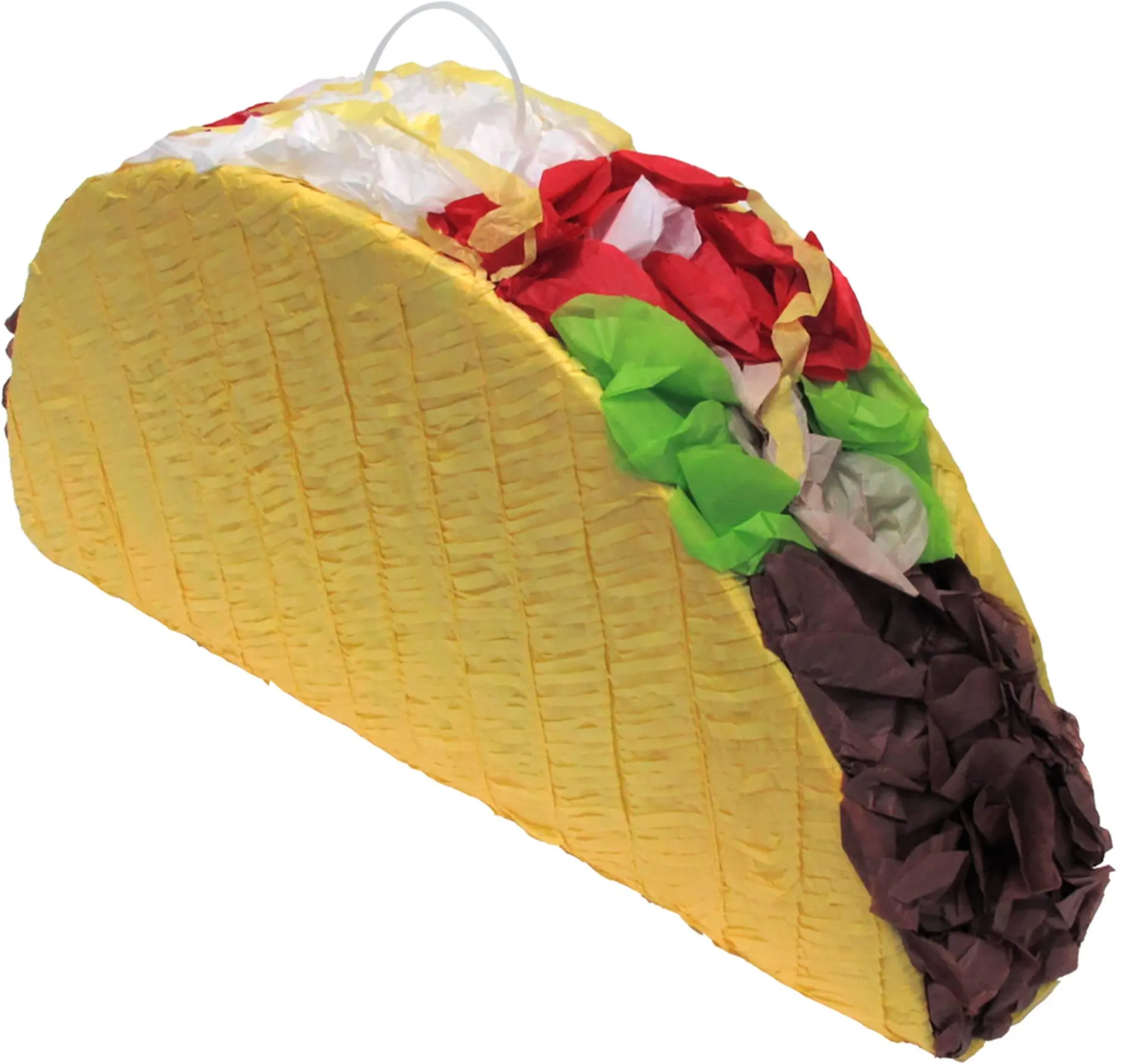 Taco Pinata Hanging Decoration, Yellow, 21-in, Holds 2lb of Pinata Filler, for Birthday/Fiesta Parties