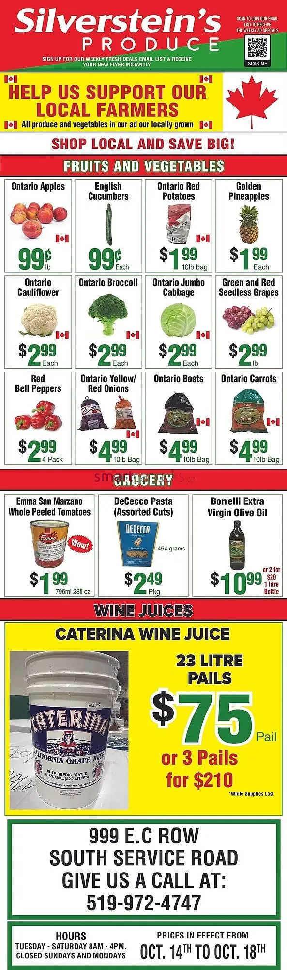 Silverstein's Produce flyer from October 14 to November 9 2025 - flyer page 1