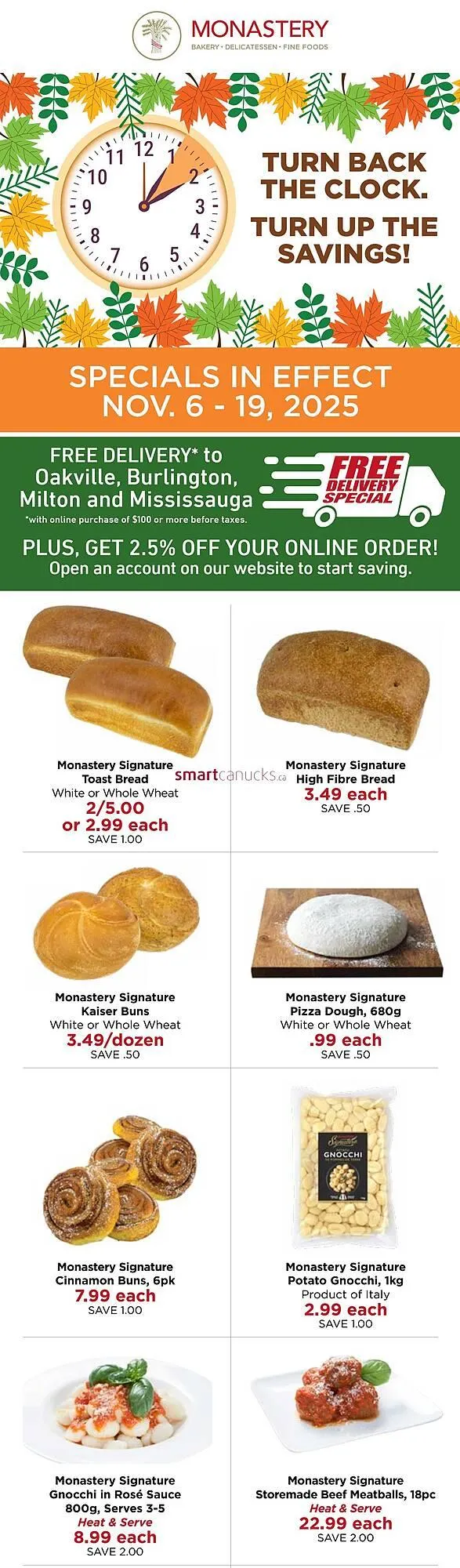 Monastery Bakery flyer from November 6 to November 12 2025 - flyer page 1