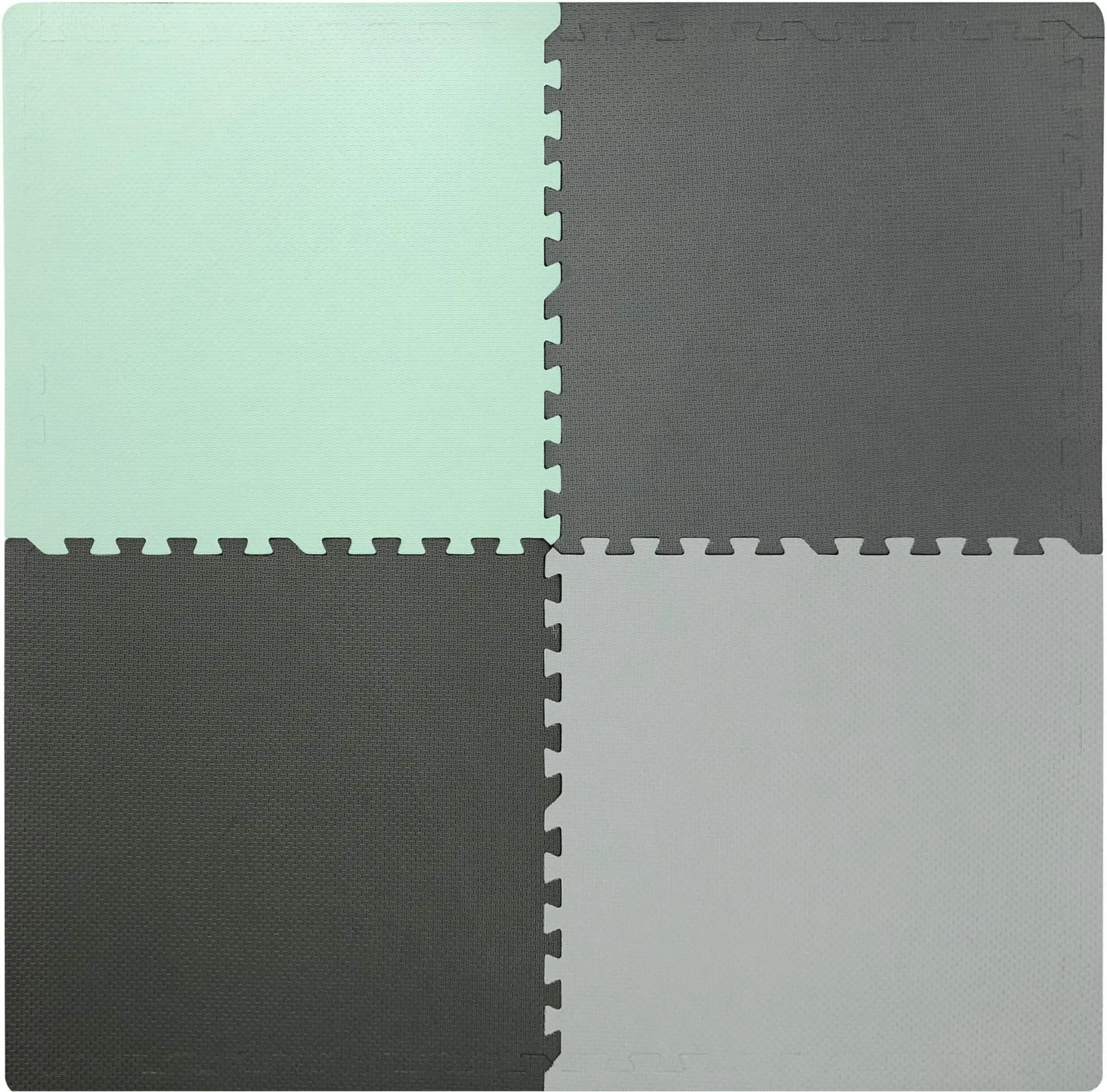 For Living Anti-Fatigue Interlocking Mats, 4-pk, Green/Grey Basketweave, 24-in x 24-in