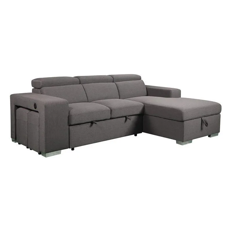 Sectionnel-lit avec rangement et ottomans intégrés