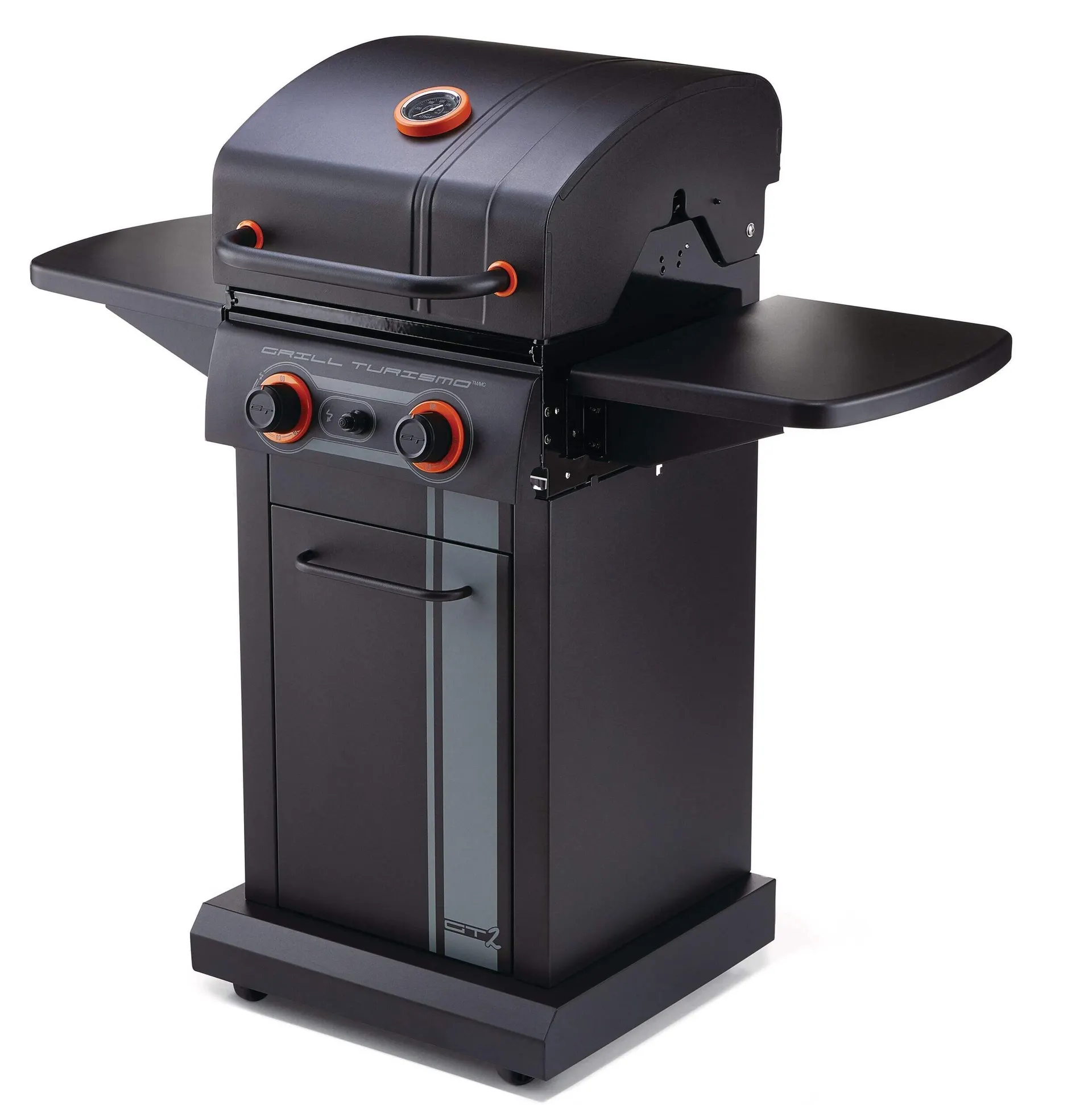Master Chef Grill Turismo 2-Burner BBQ Grill with Folding Side Shelves