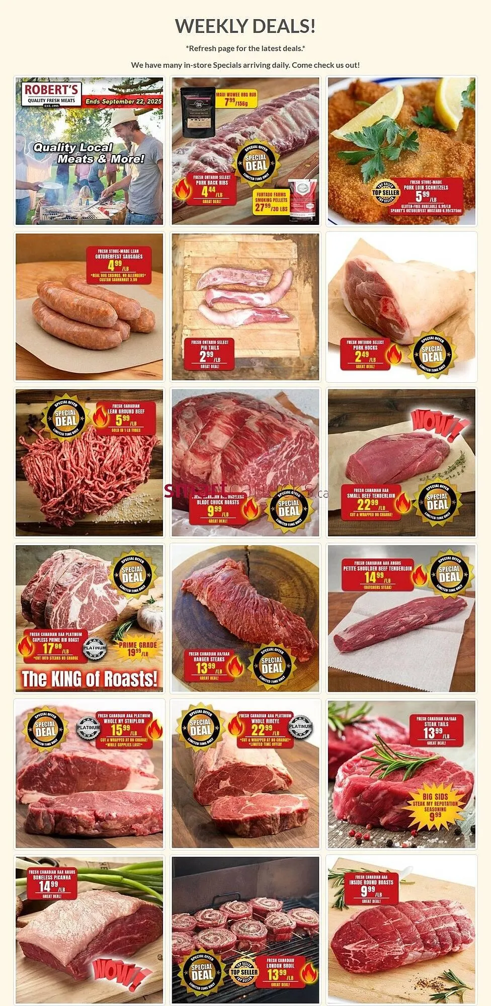 Roberts Fresh and Boxed Meats flyer from September 15 to September 22 2025 - flyer page 1