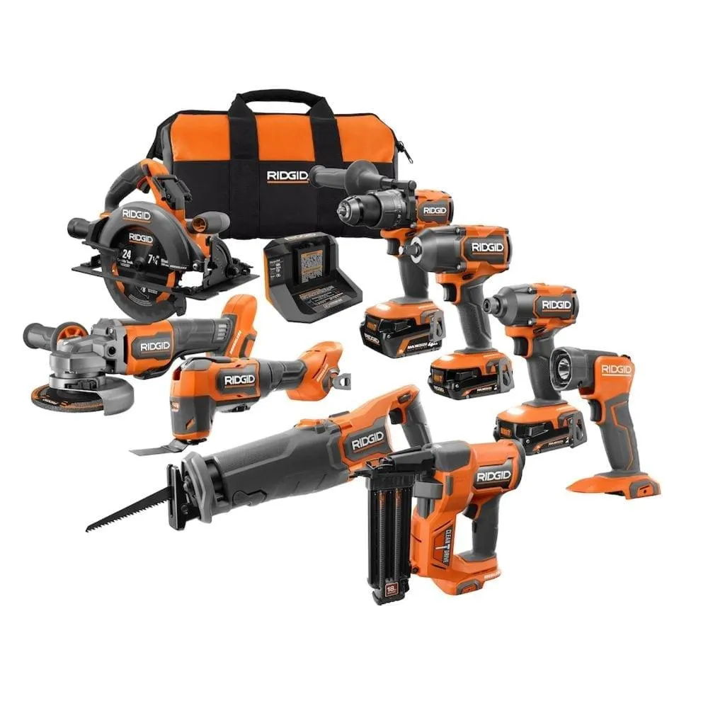 18V Brushless 9-Tool Kit with (2) 2.0 Ah, (1) 4.0 Ah MAX Output Batteries & Charger