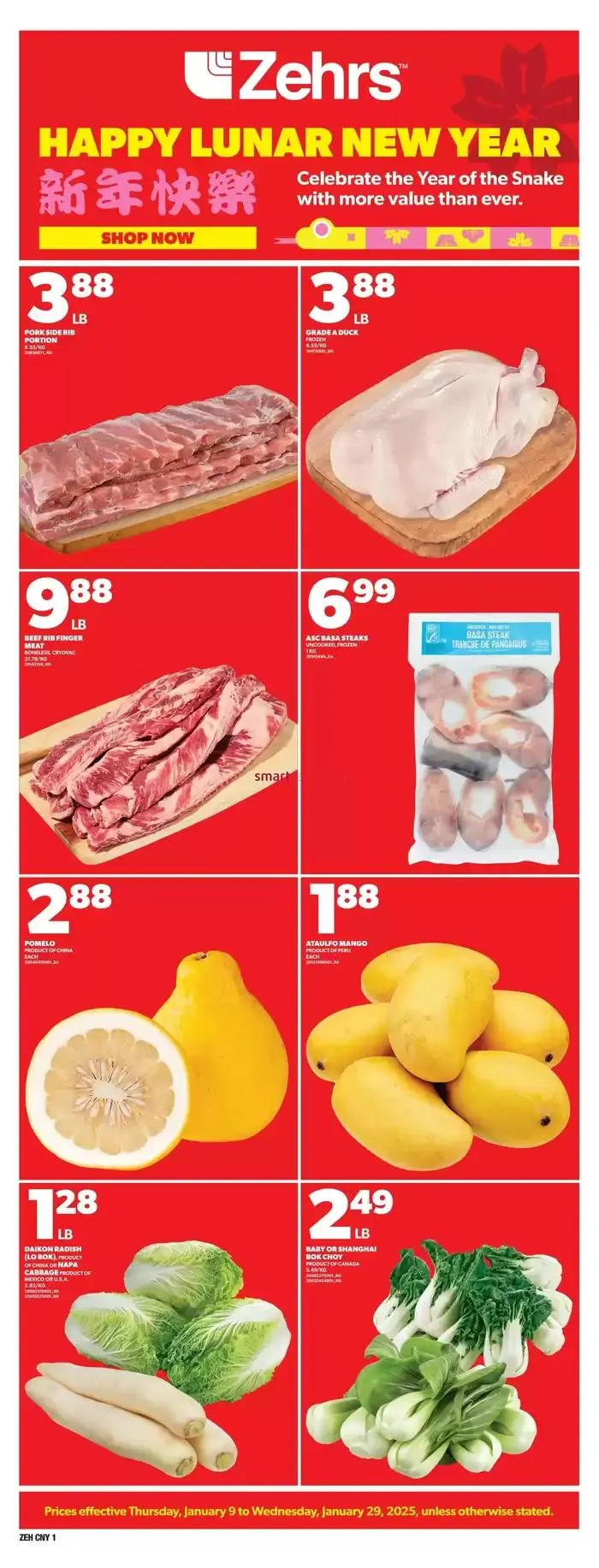 Zehrs Markets weeky flyer from January 9 to January 29 2025 - flyer page 1