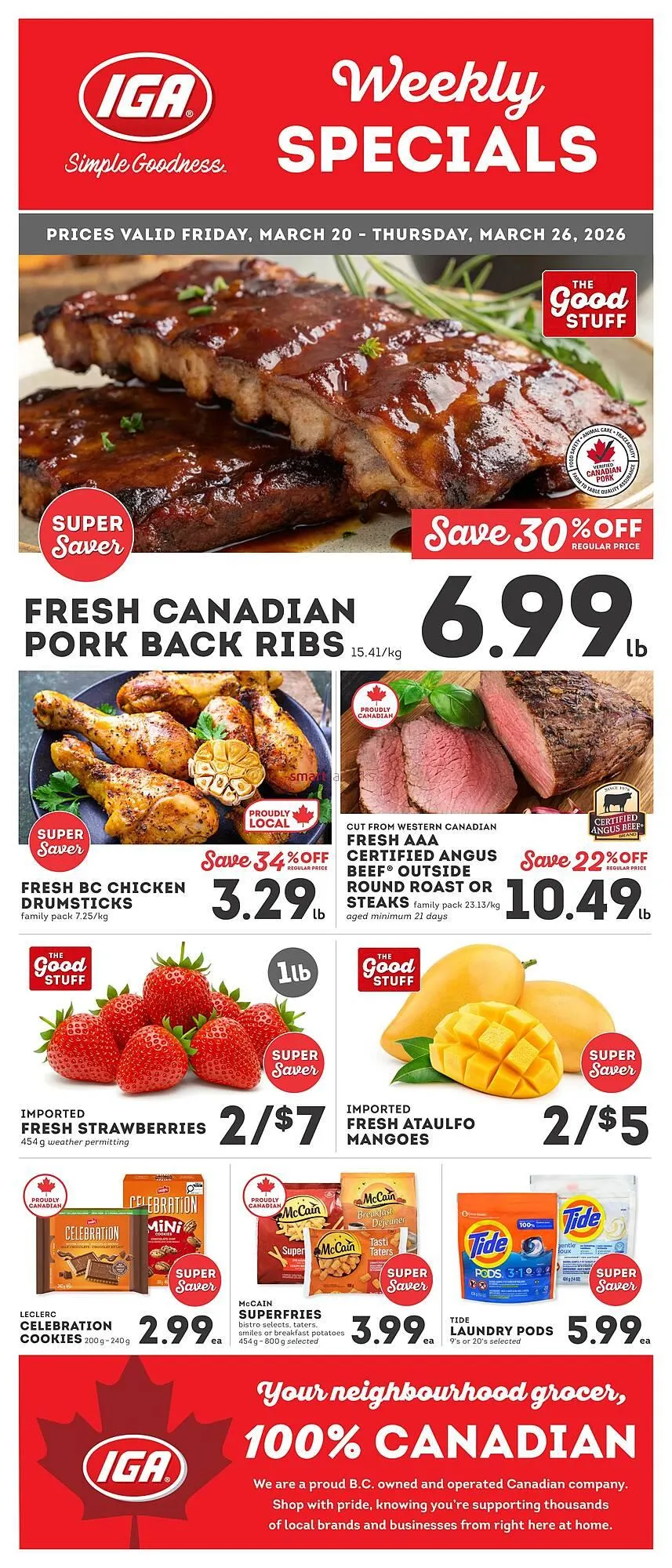 IGA flyer from March 20 to March 26 2026 - flyer page 1
