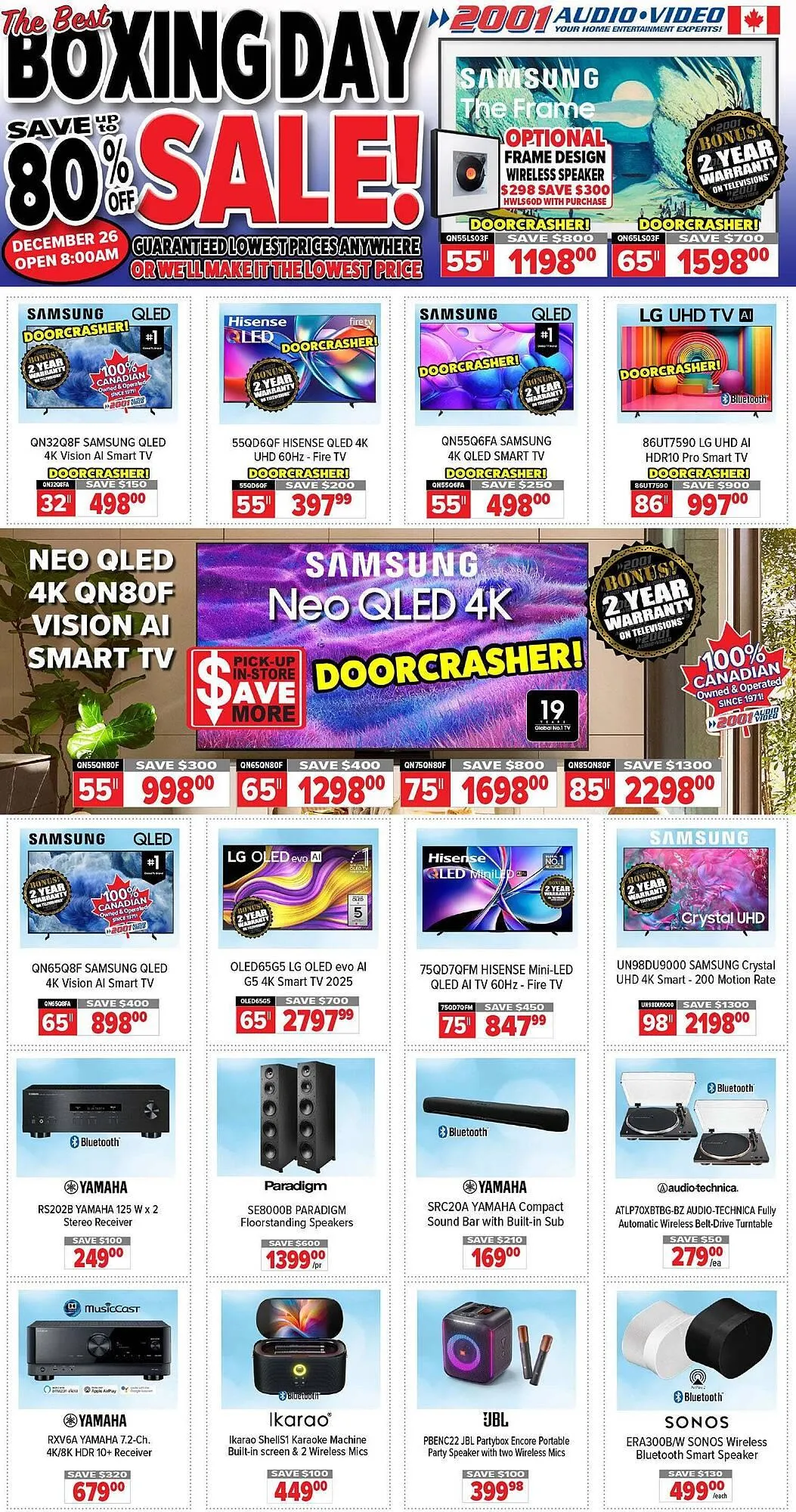 2001 Audio Video flyer from December 25 to January 1 2026 - flyer page 1