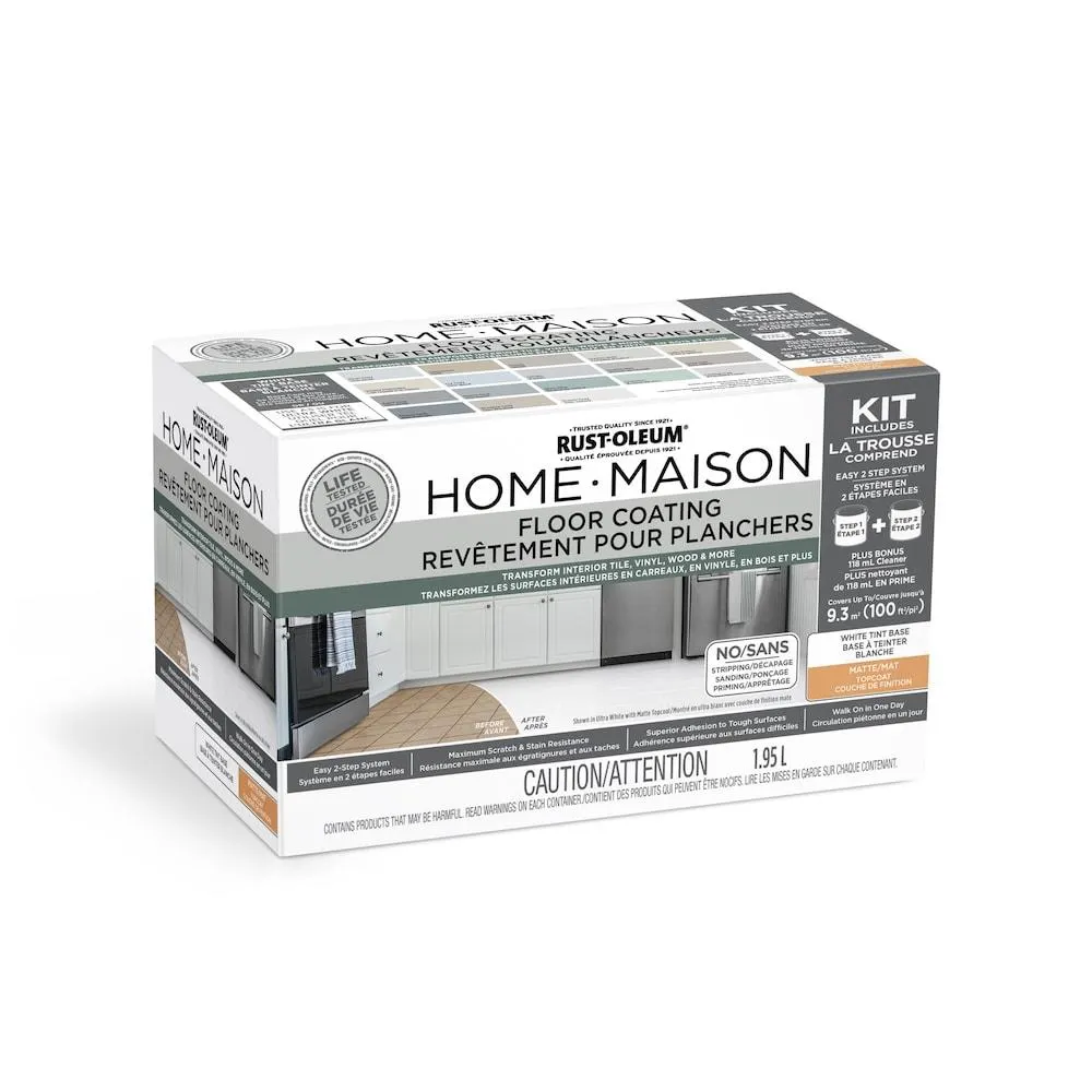 Home Floor Kit Matte White Tint Base, 1.95L 2-Step Kit