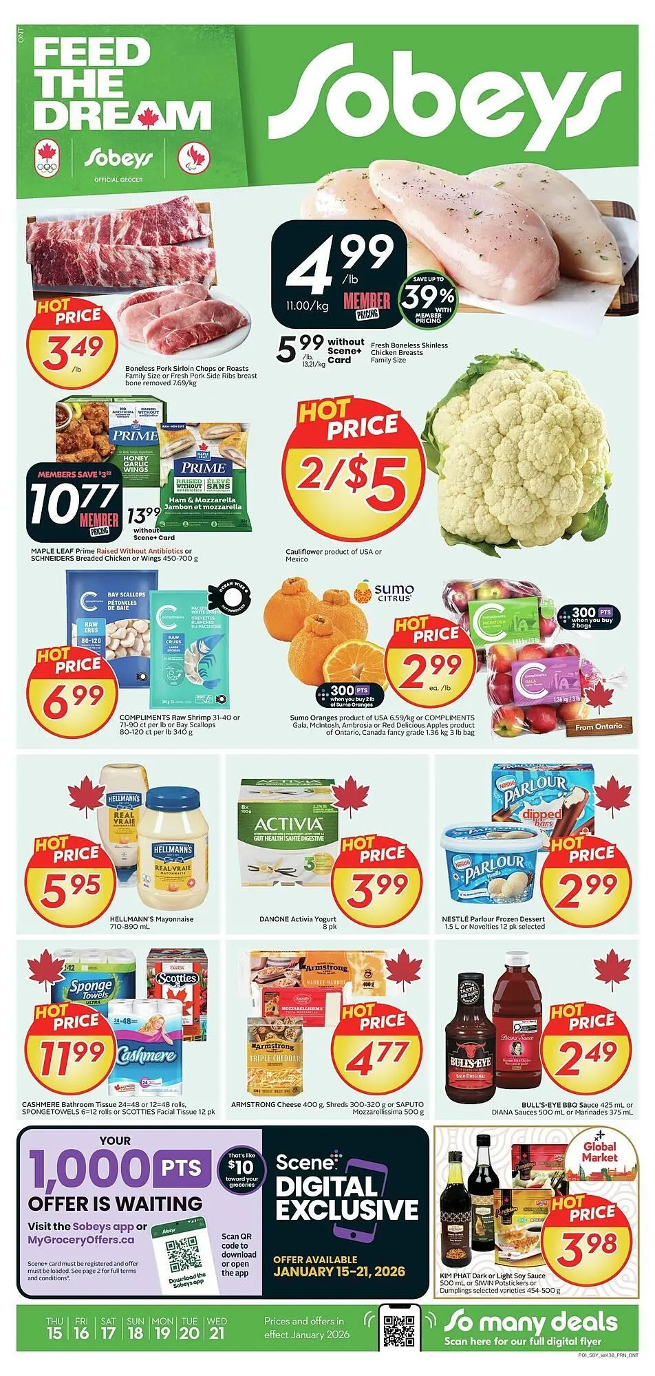 Sobeys flyer from January 16 to January 23 2026 - flyer page 1