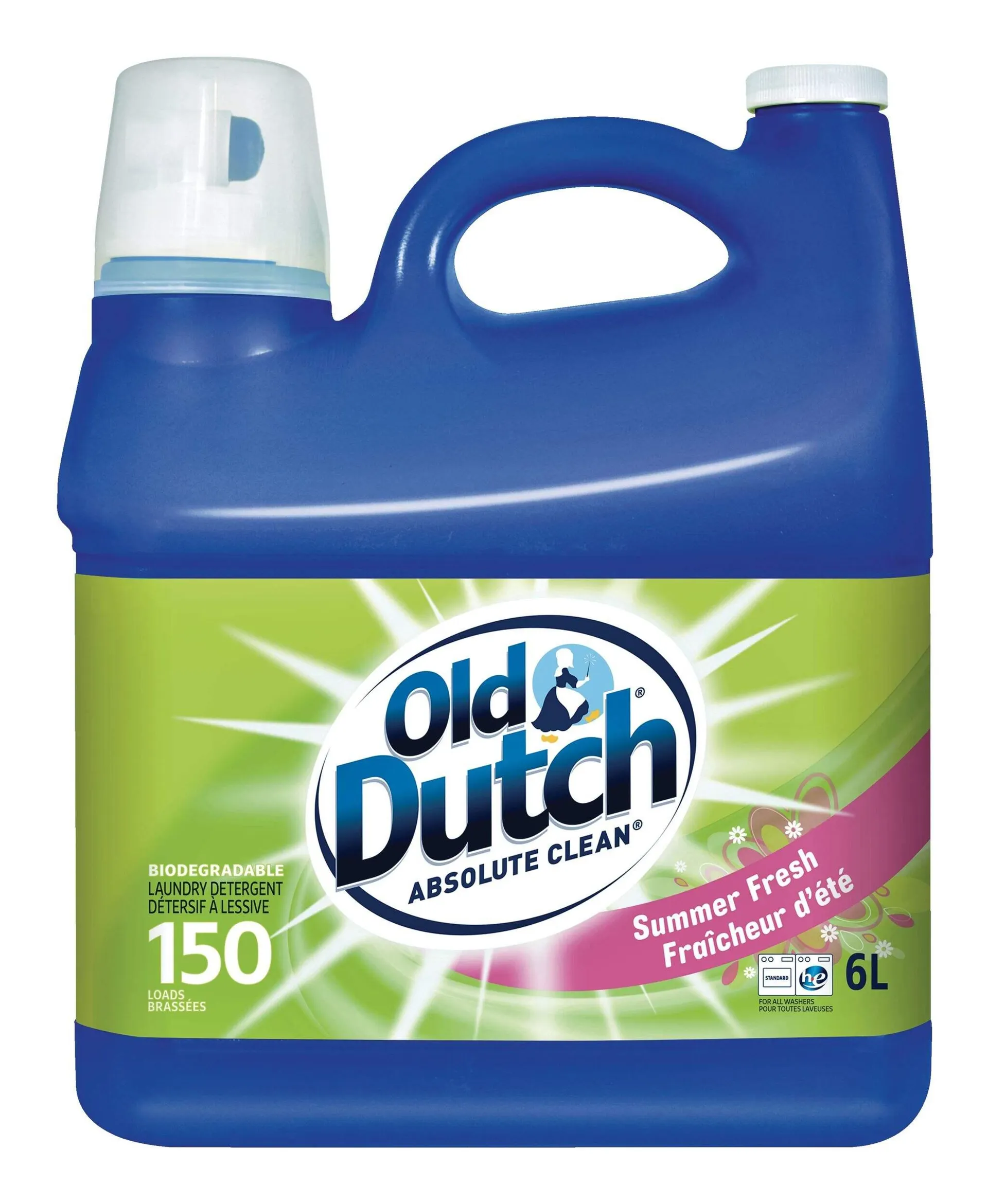 Old Dutch Absolute Clean Liquid Laundry Detergent, Summer Fresh Scent, 6-L