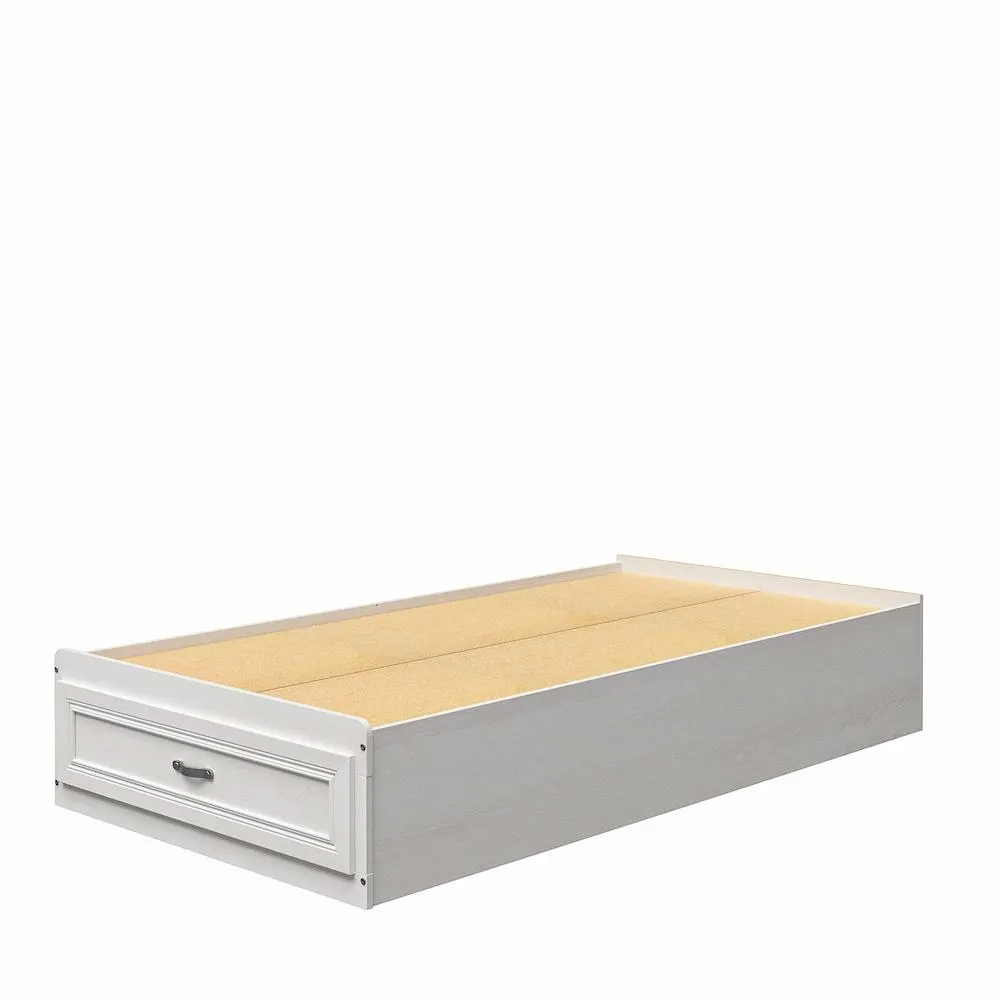 Ameriwood Home Hillview Twin Platform Bed with Storage Drawer, Ivory Oak