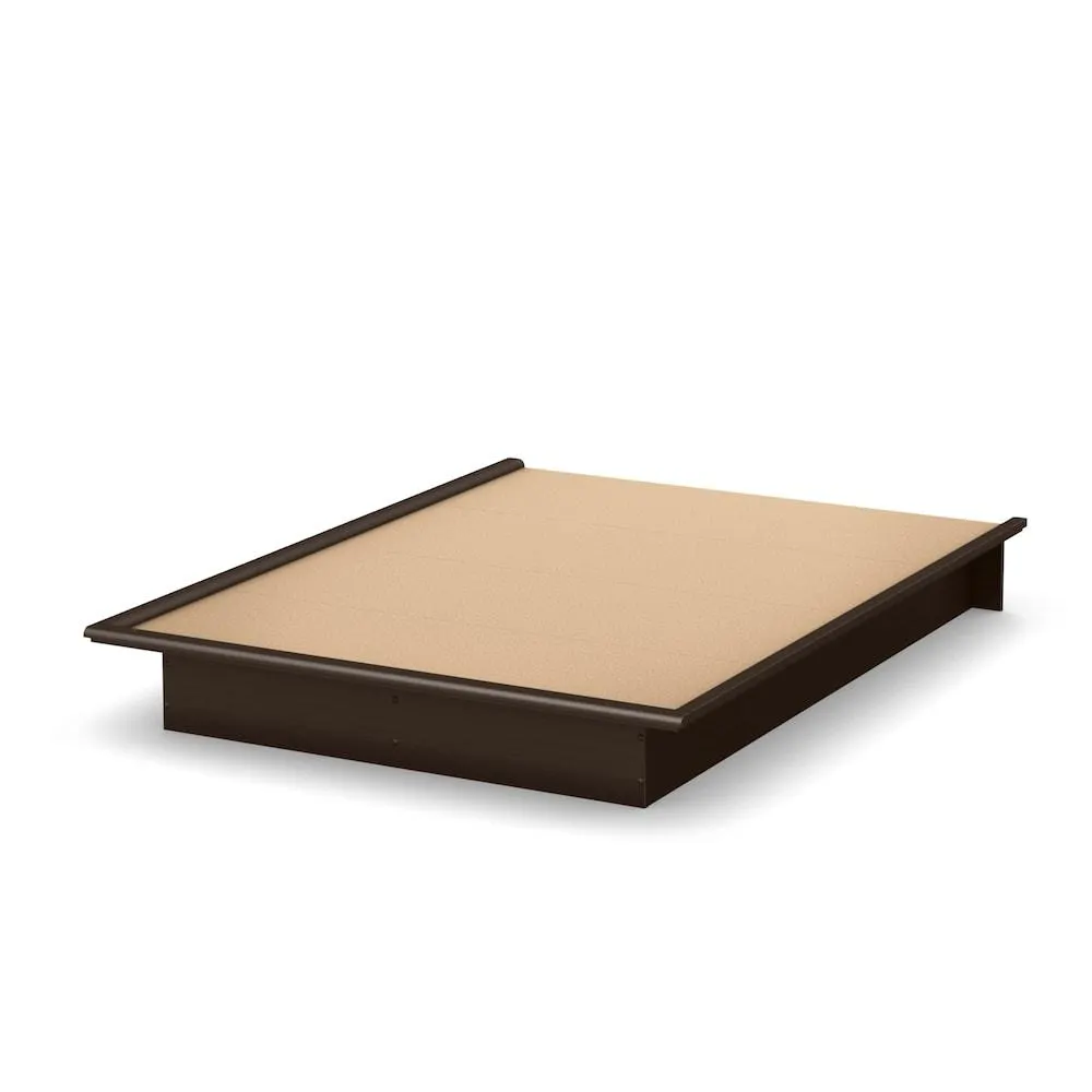 Step One Queen Platform Bed with Moulding Contemporary in Chocolate, 64 in. x 82.5 in. x 9.75 in.