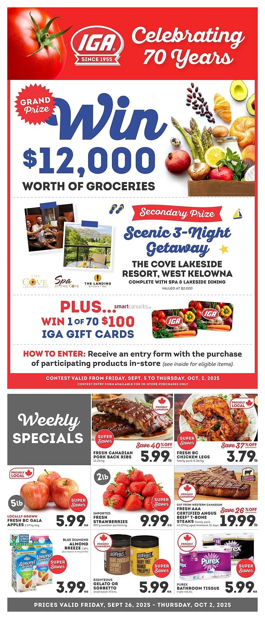 IGA flyer from September 25 to October 1 2025 - flyer page 1