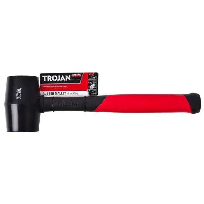 Trojan 16oz 450g Black Fibreglass Rubber Mallet