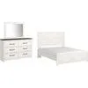 Gerridan 5 Piece Queen Panel Bedroom - White/Gray