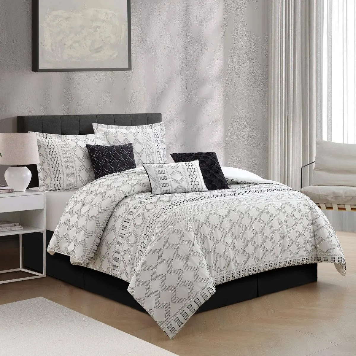 Apatite 7 Piece Geometeric Comforter Set