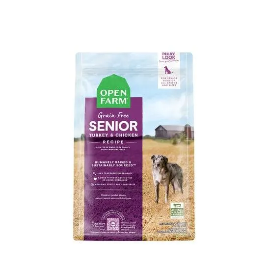 Nourriture sèche sans grains dinde et poulet pour chiens âgés, 9,97 kg