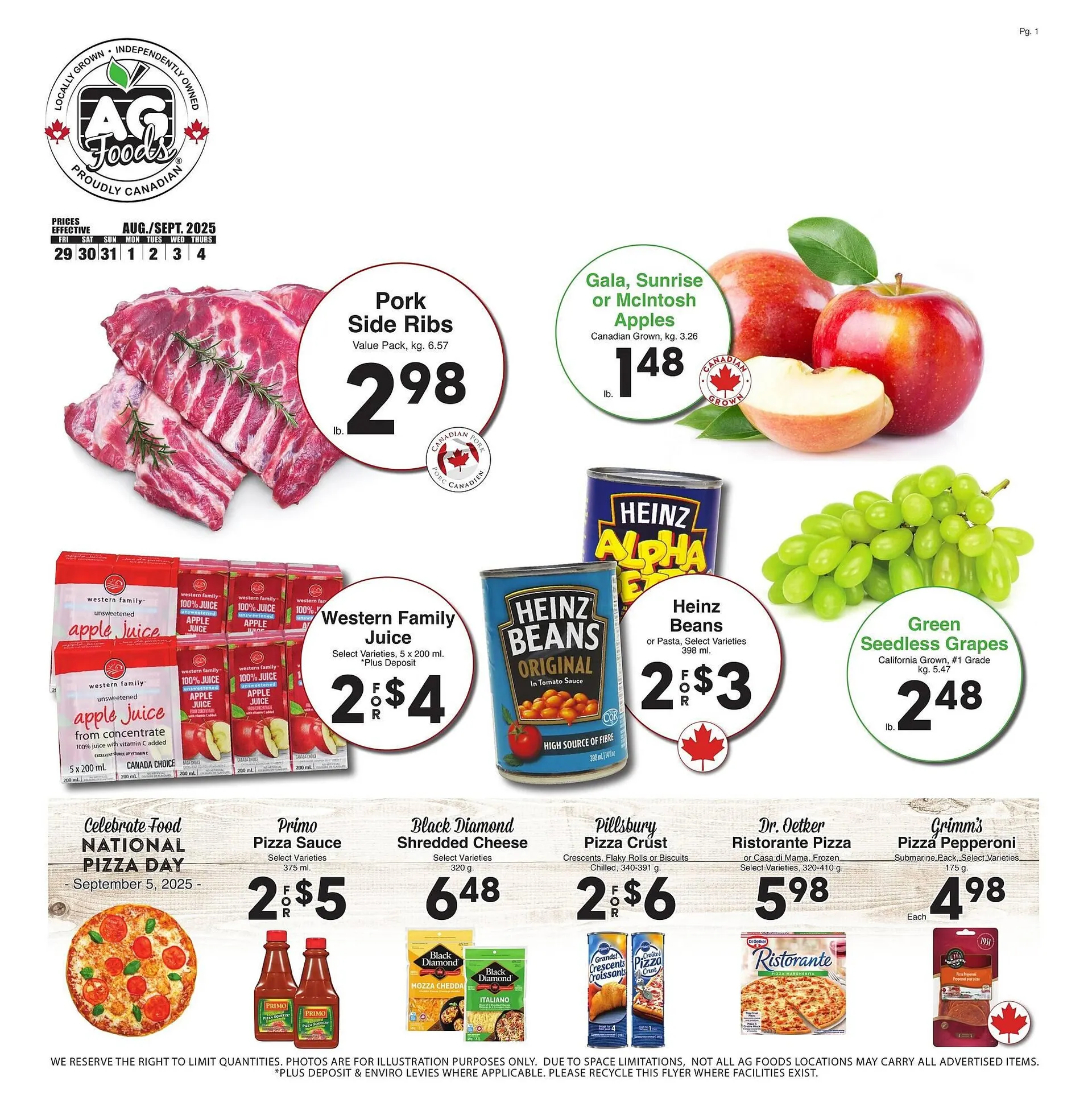 AG Foods flyer from August 29 to September 4 2025 - flyer page 1