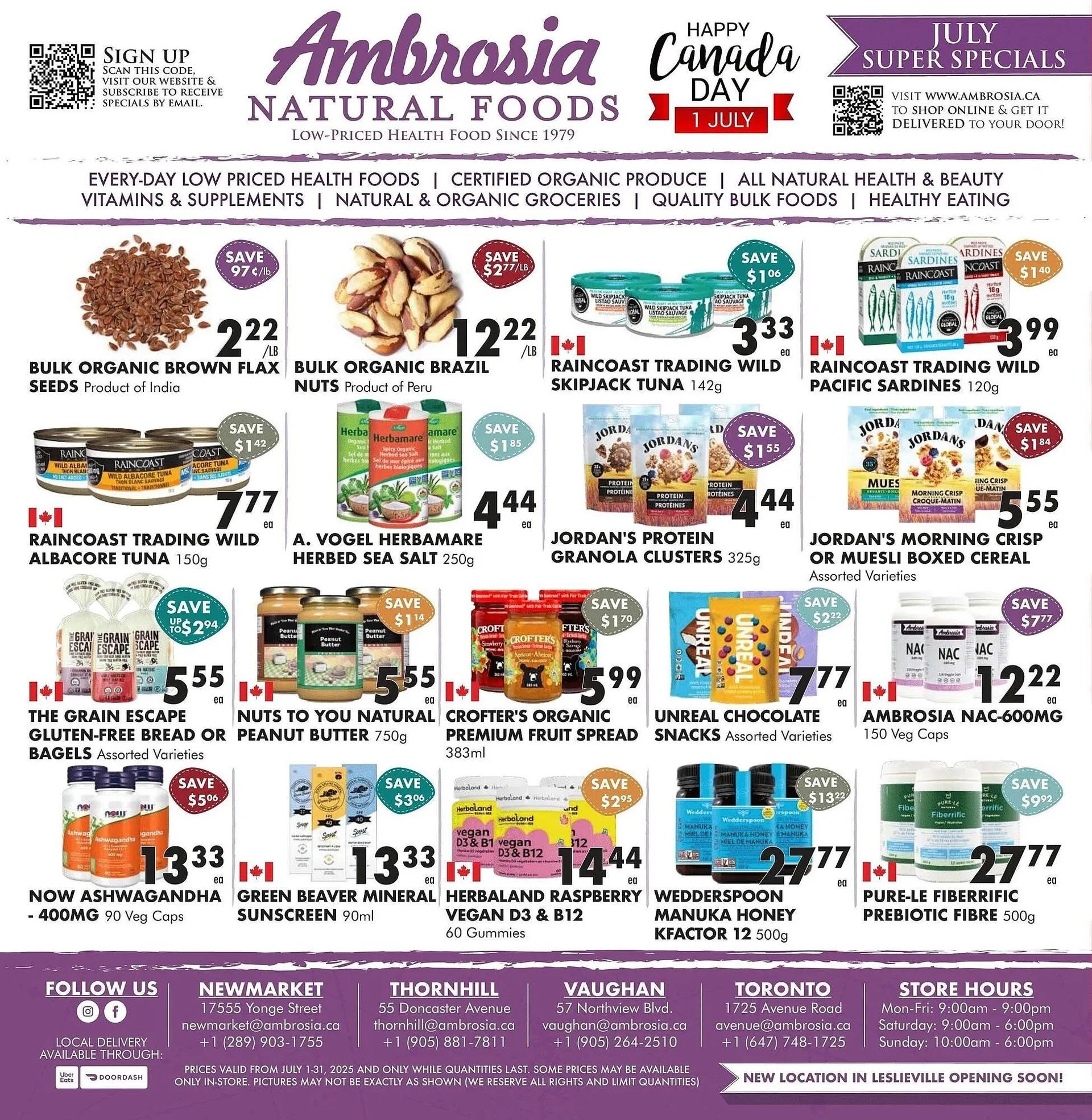 Ambrosia Natural Foods flyer - 1