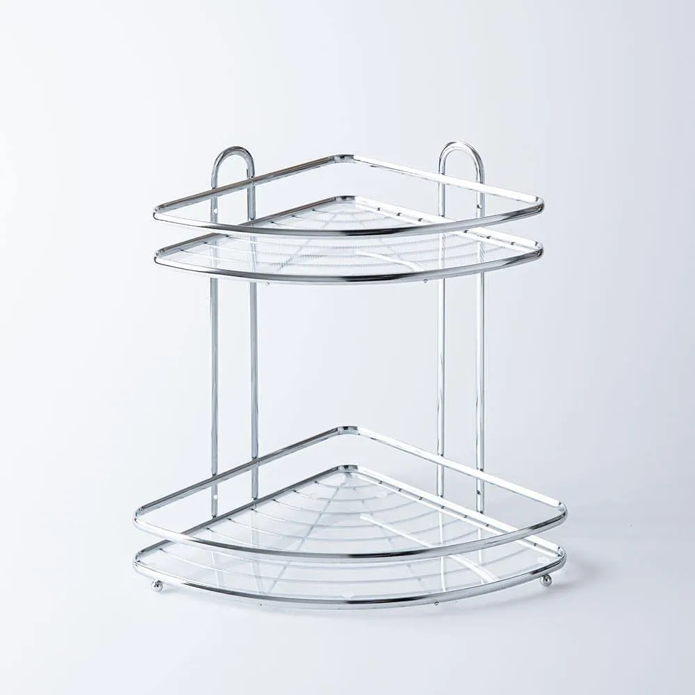 KSP Bathnook 2-Tier Wire Corner Stand Organizer (Chrome)