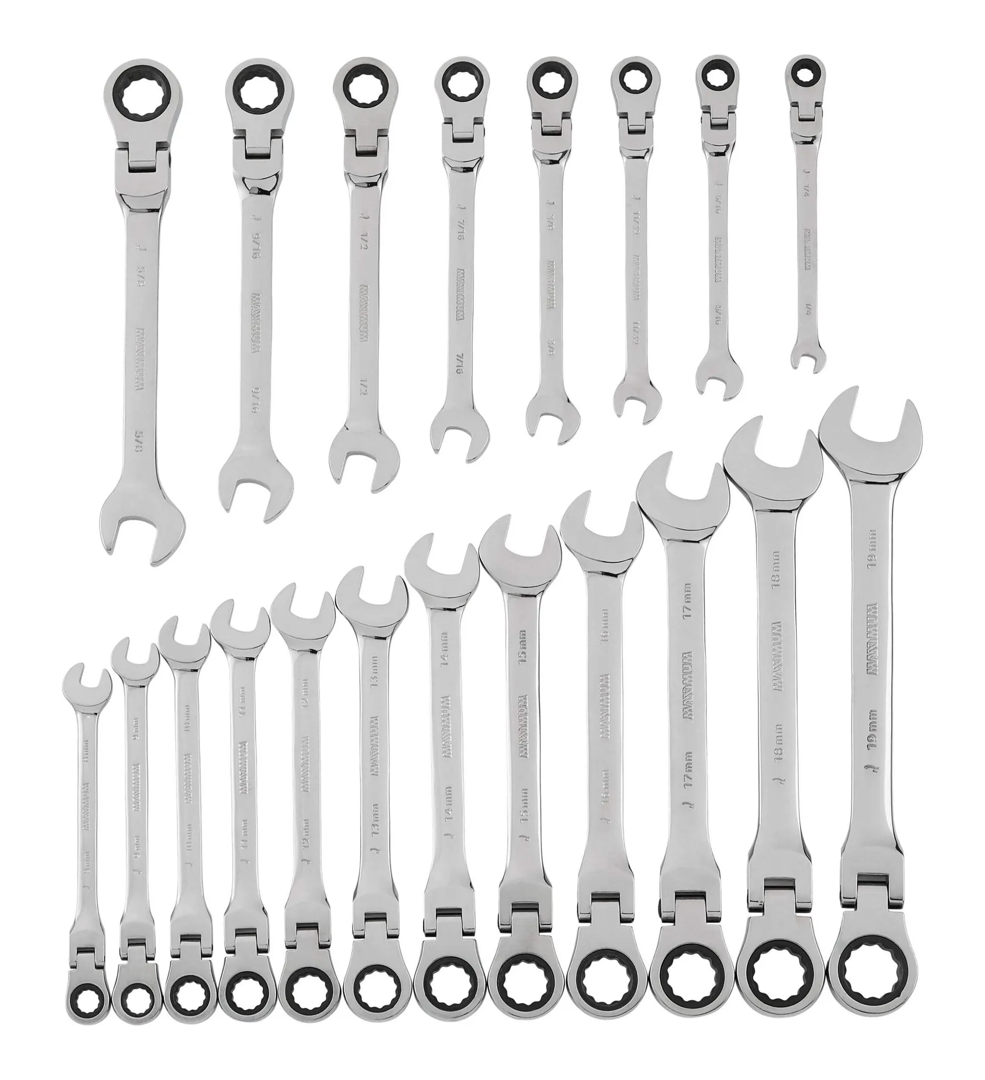 MAXIMUM Flex-Head Wrench Set, 20-Piece