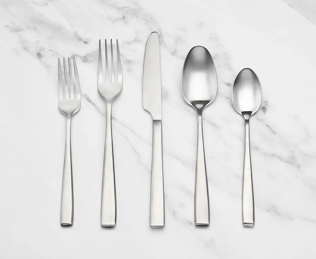 Britt 20-Pc Flatware Set, Matte Silver