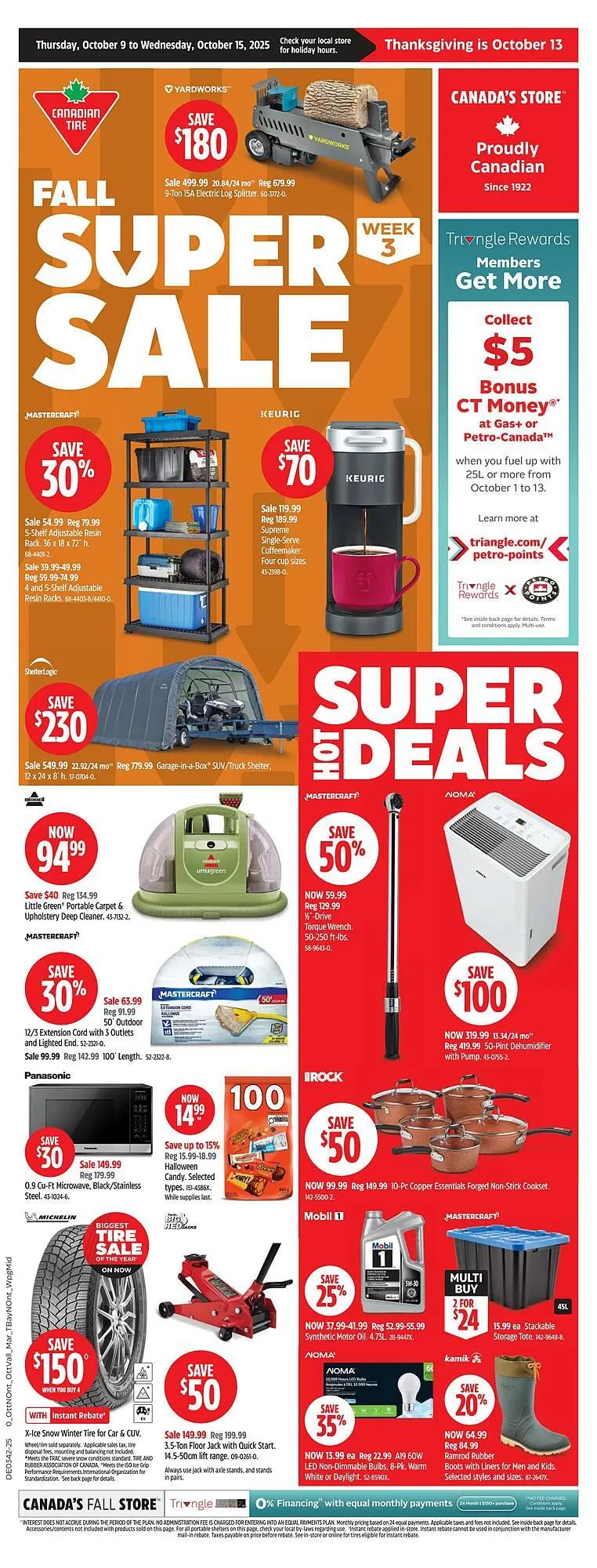 Canadian Tire flyer from October 9 to October 15 2025 - flyer page 1