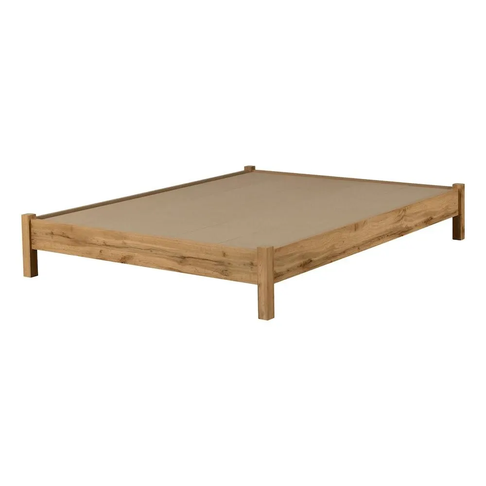 Step One Essential Queen Platform Bed in Nordik Oak, 63.5 in. x 82.75 in. x 13.5 in.