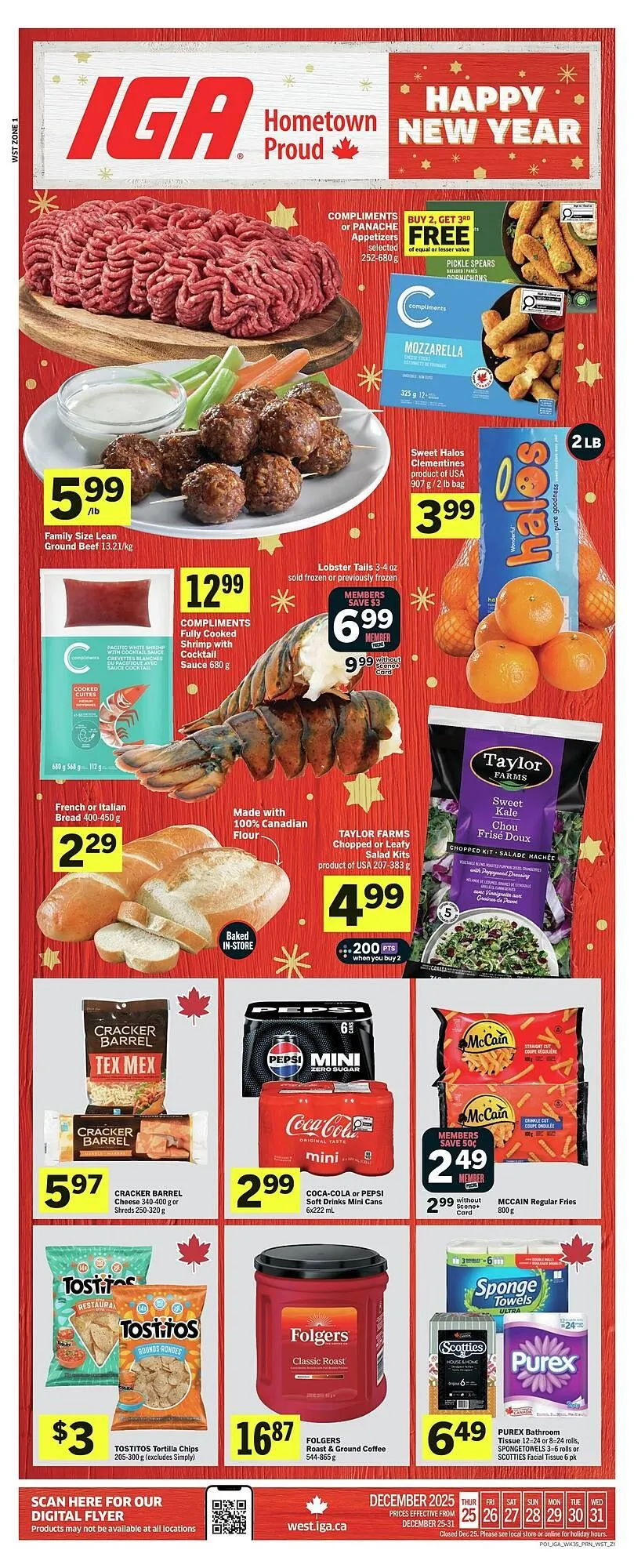 IGA flyer from December 25 to January 1 2026 - flyer page 1