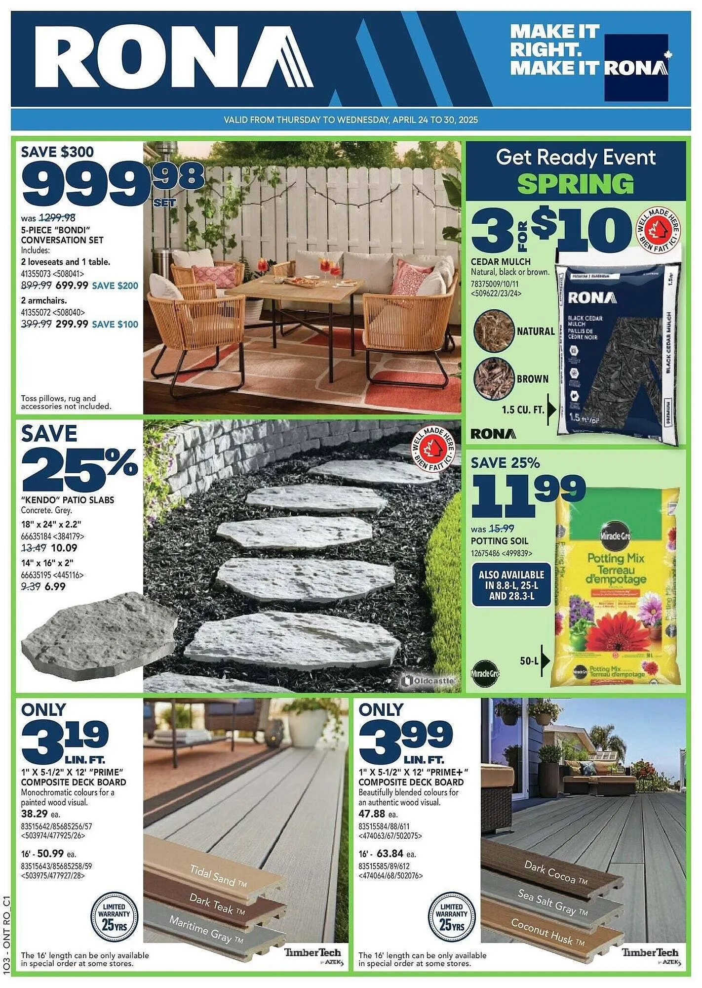 RONA flyer from April 24 to May 1 2025 - flyer page 1